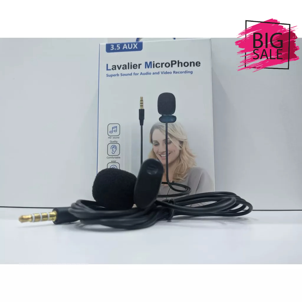 Microfone de Lapela Com Fio Alta Qualidade 3.5 AUX