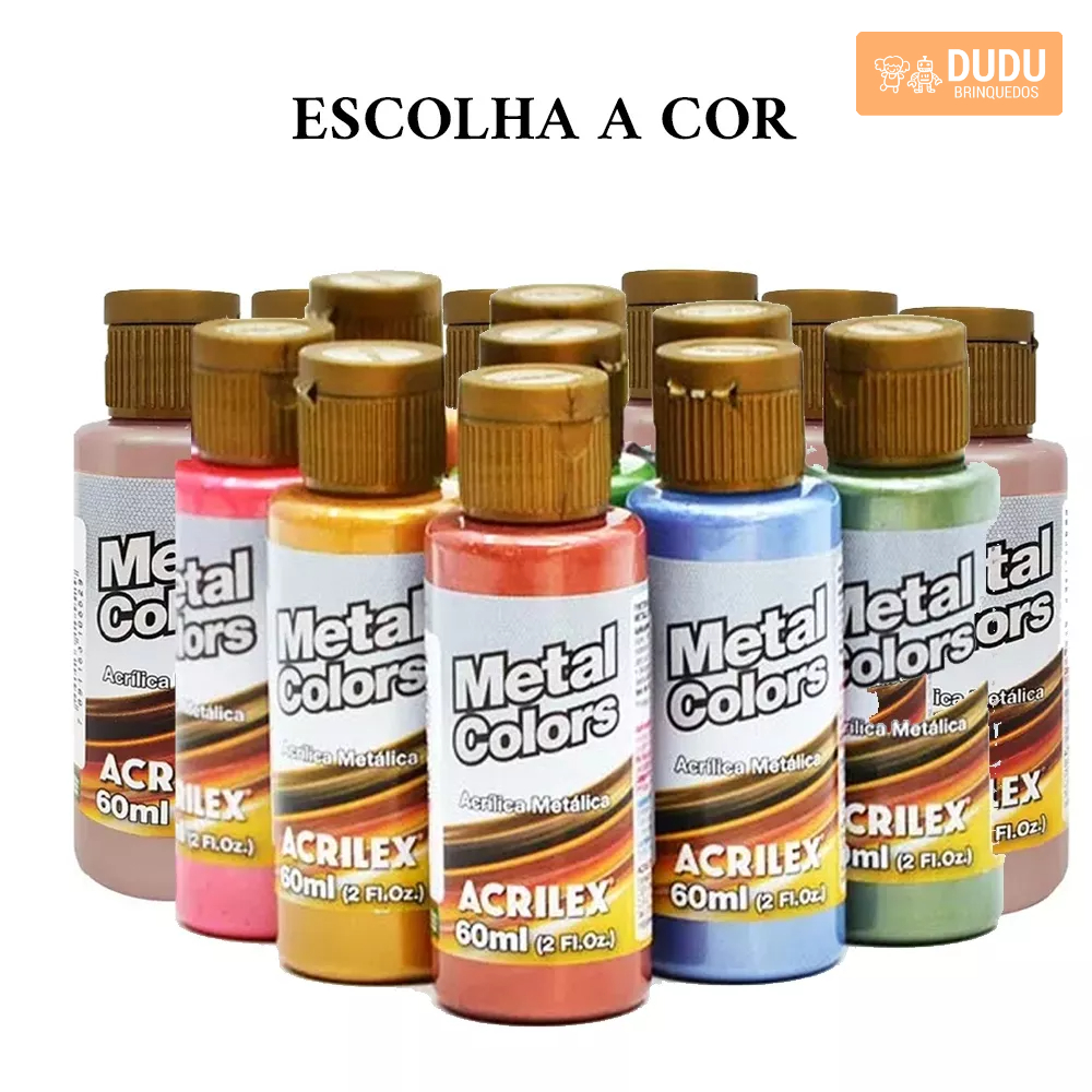 Tinta Metal Colors Acrylic 60ml - Acrilex -  Unitário - Escolha a Cor