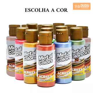 Tinta Metal Colors Acrylic 60ml - Acrilex -  Unitário - Escolha a Cor em Oferta na Shopee