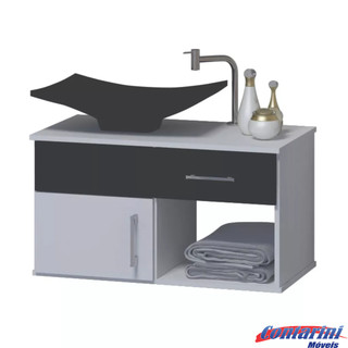 Gabinete New Stilo MDF 60 cm armário banheiro com cuba e SEM espelheira em Oferta na Shopee