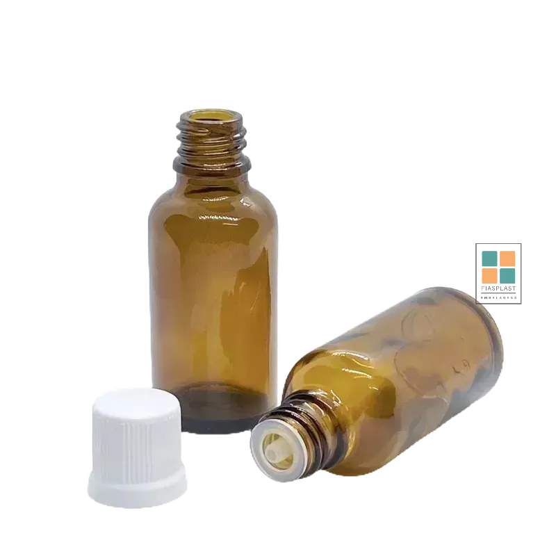 Frasco de Vidro Âmbar Com Batoque Gotejador 30ml (20 Unidades)