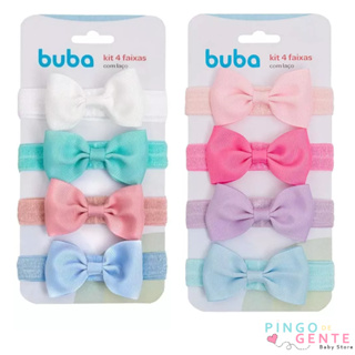 Faixinhas De Cabelo Com Laço Para Bebês Com 4 Unidades Buba - 15316 15317 em Oferta na Shopee