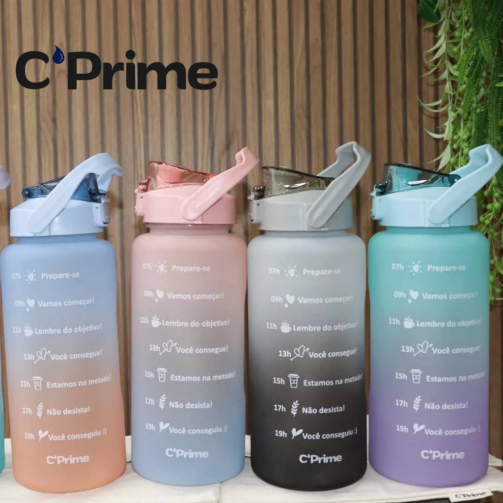 Garrafa de Água 2 Litros CPrime Academia 2L Feminina Rosa Masculina