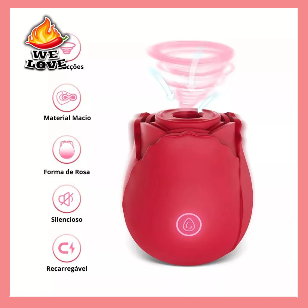 Sugador de Clitoris Vibrador Feminino Formato Rosa Recarregavel Estimulador Sex Shop em Oferta na Shopee
