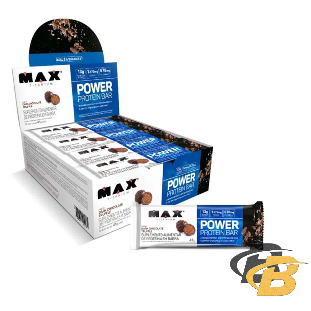 Barra de Proteina Power Protein Bar - 12 unidades - Max Titanium - Food & Beverages