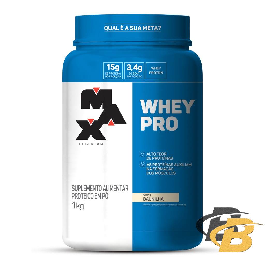 Whey Pro Protein Concentrado - 1kg - Max Titanium - Health