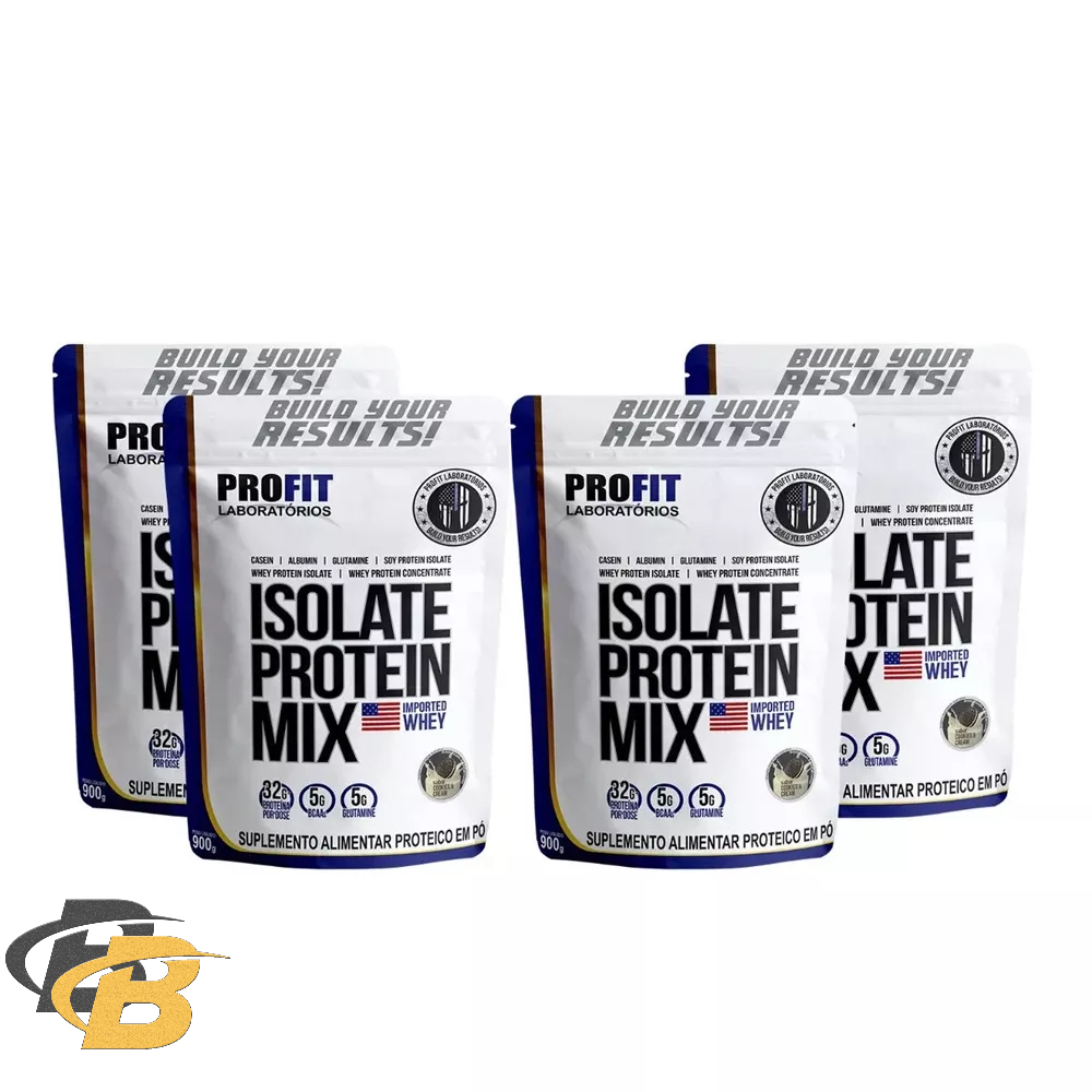 4x Whey Protein Isolate Mix - 900g Cada - Profit - Health