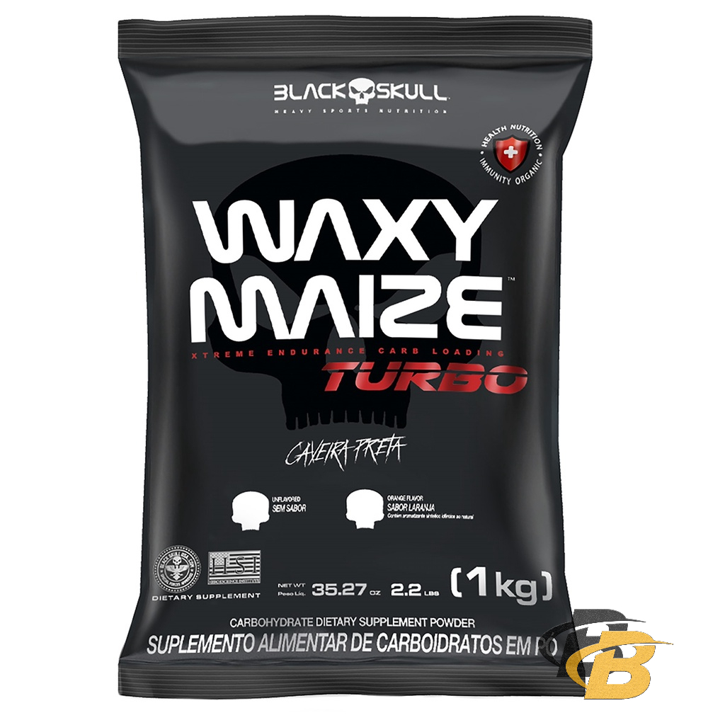 Carboidrato Waxy Maize Turbo ( Refil ) - 1kg - Caveira Preta Black Skull