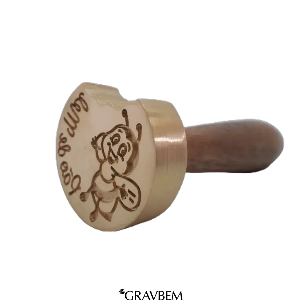 Sinete 4cm para lacre de cera, chocolate personalizado