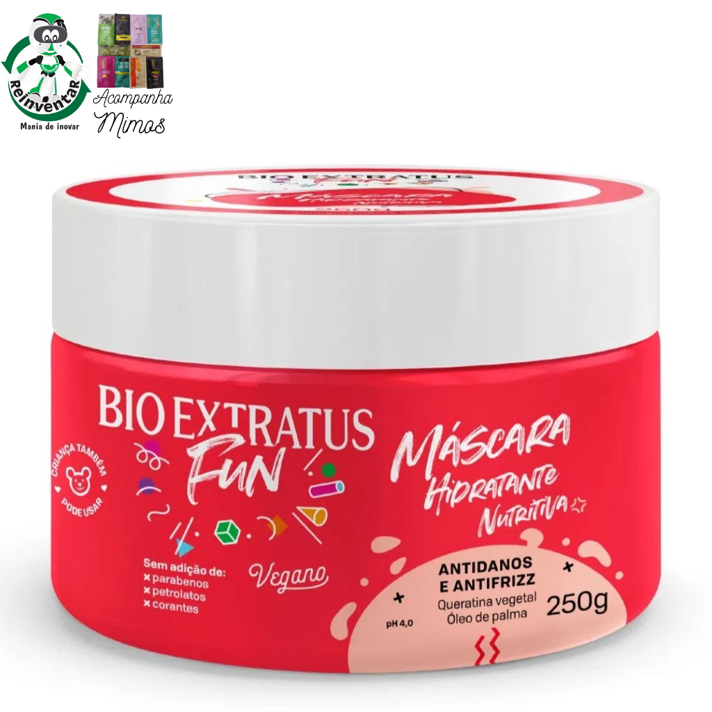 Máscara Fun Bio Extratus Hidratante e Nutritiva 250g Vegana em Oferta na Shopee