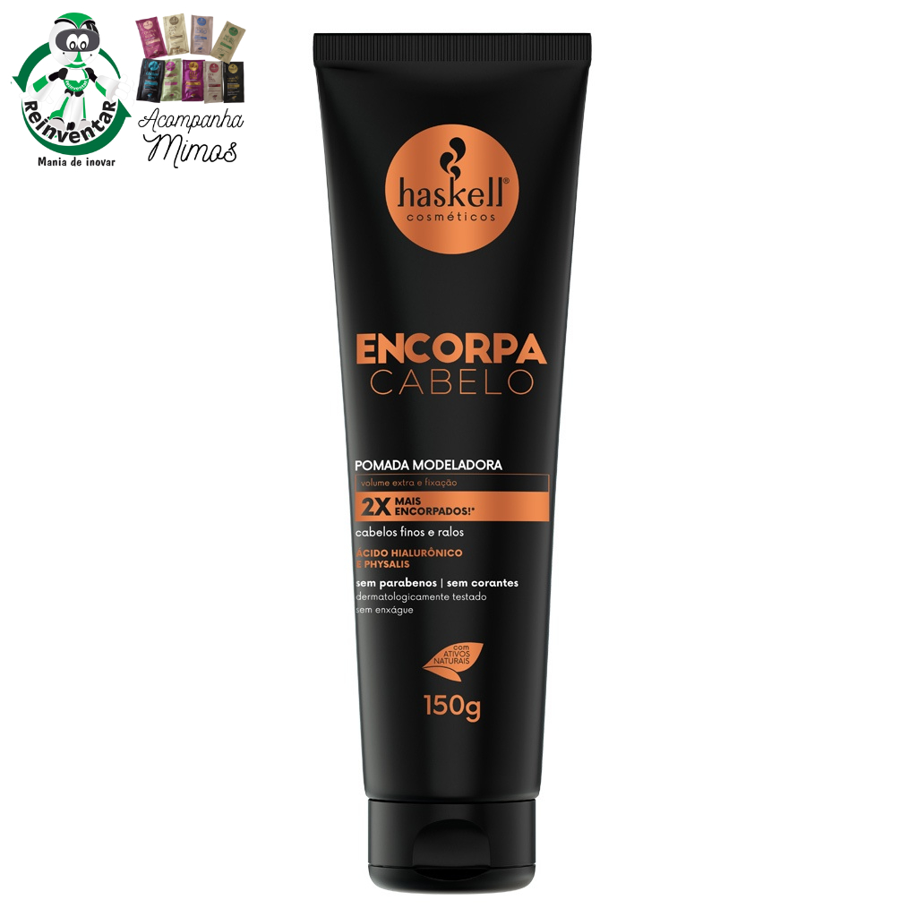 Pomada Modeladora Encorpa Cabelo Haskell 150g Volume Extra e Fixação