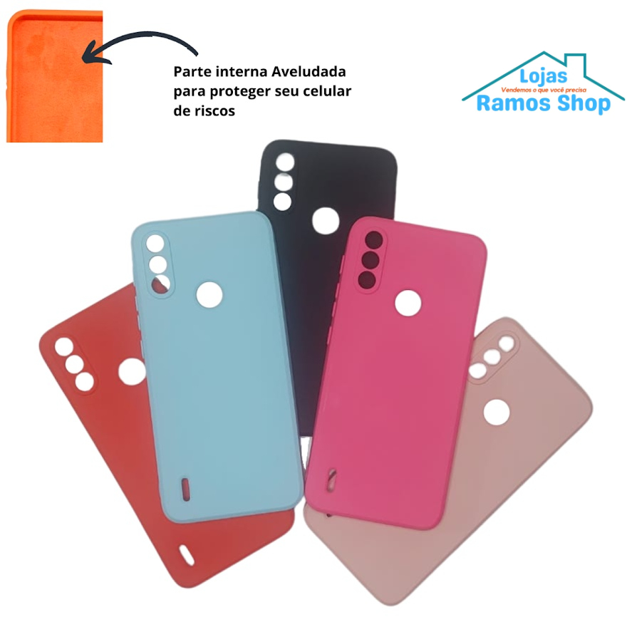 Capa Case Capinha Silicone Aveludado Para  Motorola E7 Power (Tela de 6.5) Capinha Case