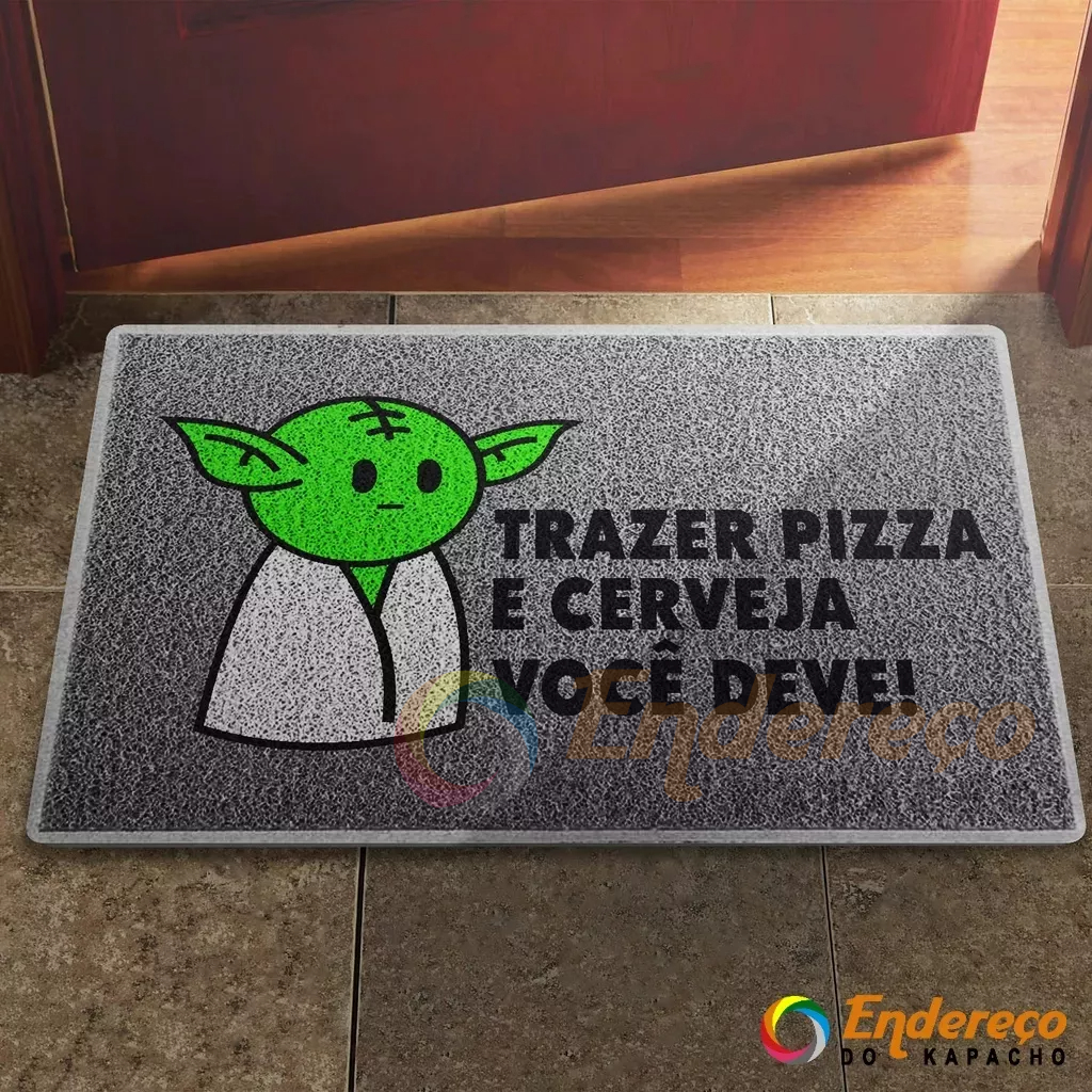 Tapete / Capacho Trazer Pizza e Cerveja Você Deve! Star Wars Decoração Porta Quarto