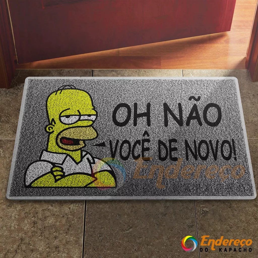 Tapete / Capacho Homer Oh não Você de Novo Decoração Porta Quarto