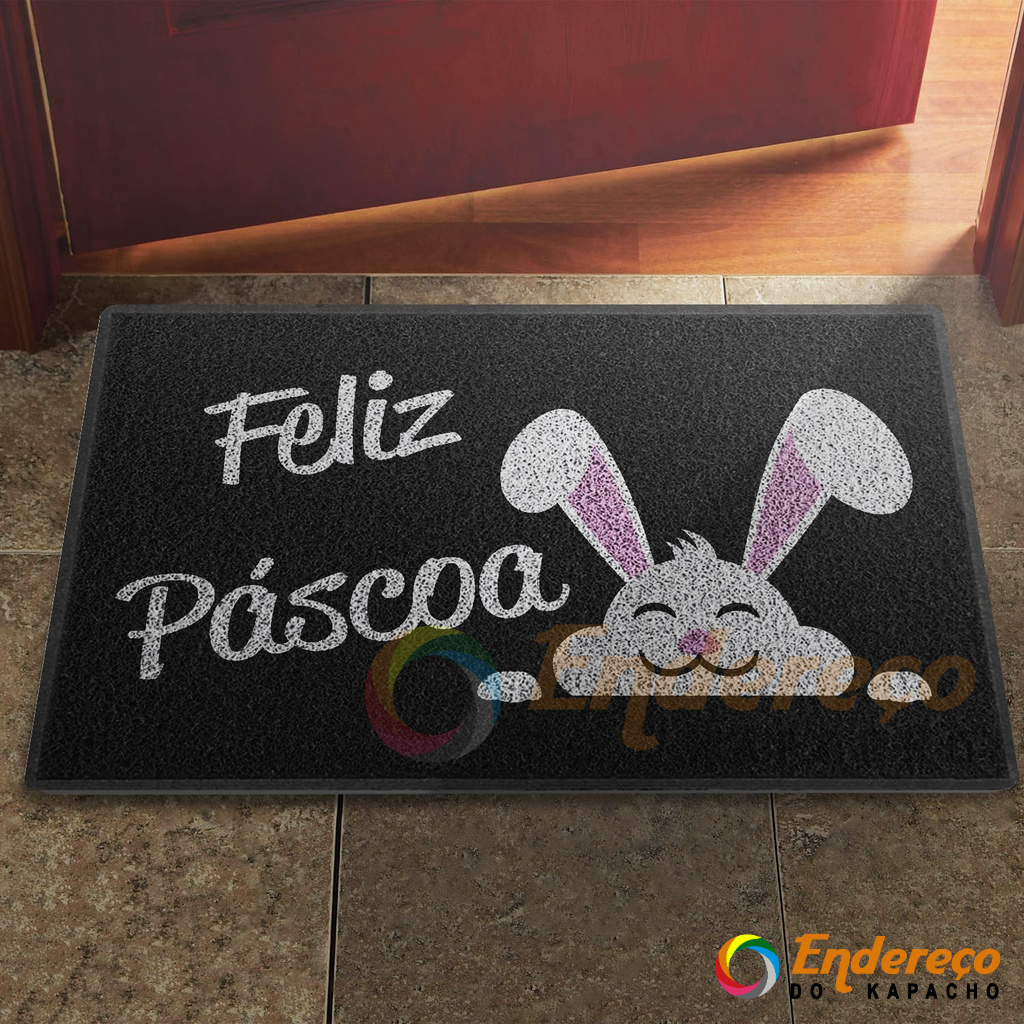 Tapete Capacho Feliz Páscoa Coelho Fofo MODELO 03 Decoração Porta Quarto em Oferta na Shopee