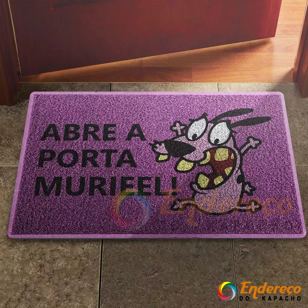 Tapete Capacho Coragem o Cão Covarde Muriel Eustácio Decoração Porta Quarto