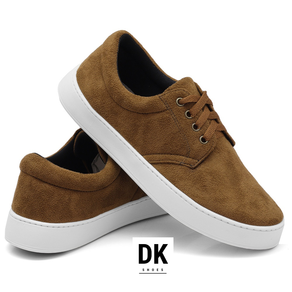Tênis Masculino Casual Dk  Cadarços Formal e Casual Preto  Sapatos Meninos Sapatênis Slip On Tipo Polo Dk
