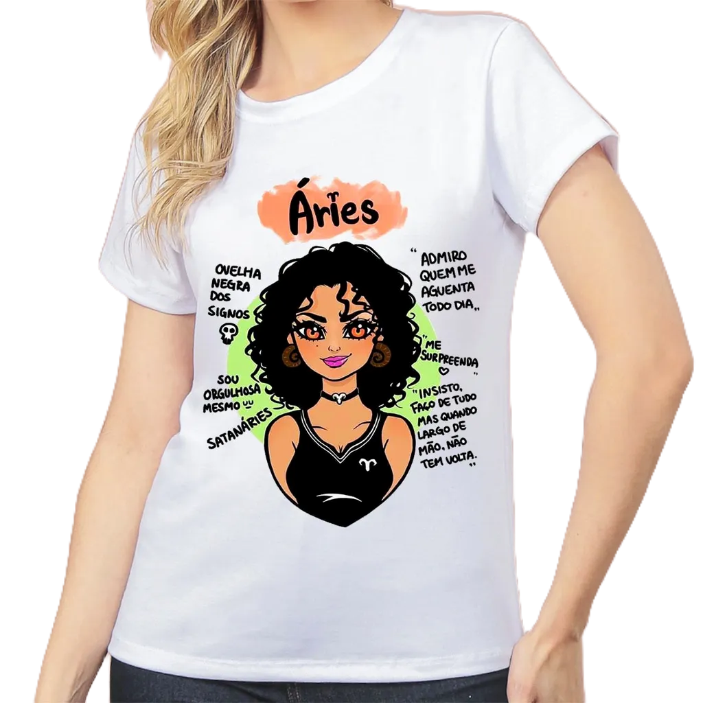 Imagem Camiseta Feminina Blusa Signos I Tshirt Estampada