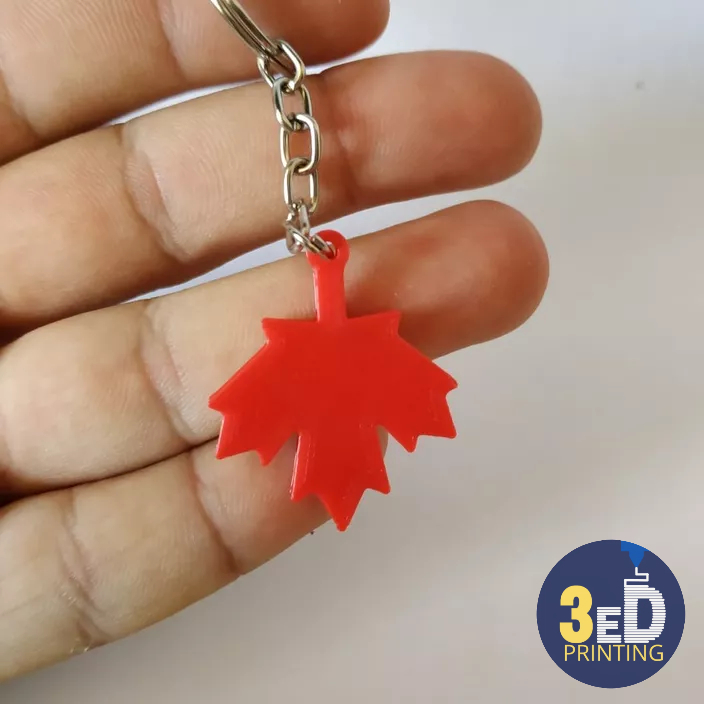 Kit 10 Chaveiros Folha Canadá - Impressão 3D