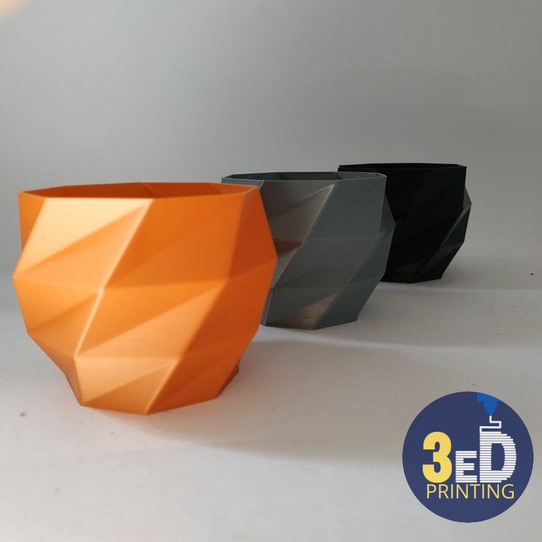 Kit 3 Vasos - cachepot -- suclentas e cactos - decorativos cachepot estilo geométrico- impressão 3D- Material eco friendly