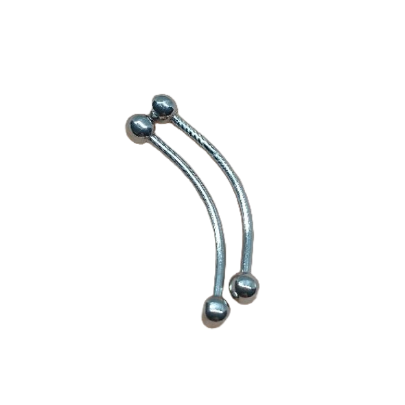 piercing tipo sobrancelha intimo 16mm aço prata bananinha curvo 2 unidades unissex moda bolinha de rosquear