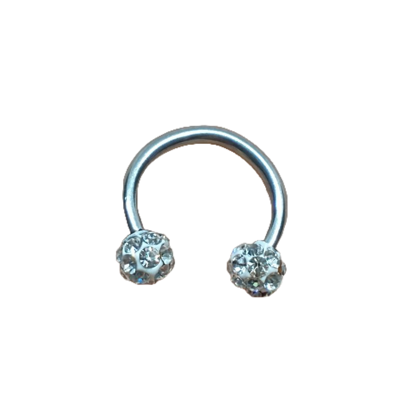 piercing ferradura 8mm aço prata bolinha com Mini strass cristal rosquear 1 unidade cartilagem brinco helix lóbulo tragus unissex moda