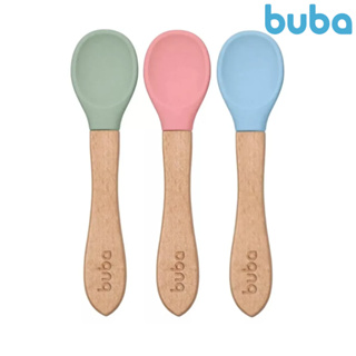 Colher Silicone E Bambu Introdução Alimentar Bebê Buba em Oferta na Shopee