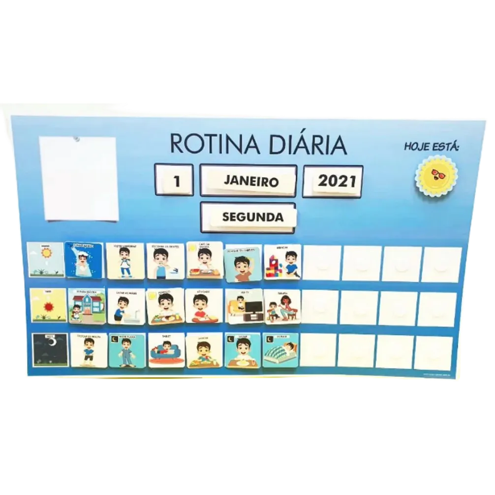 Rotina Visual Diária com Calendário e Identificação do Clima