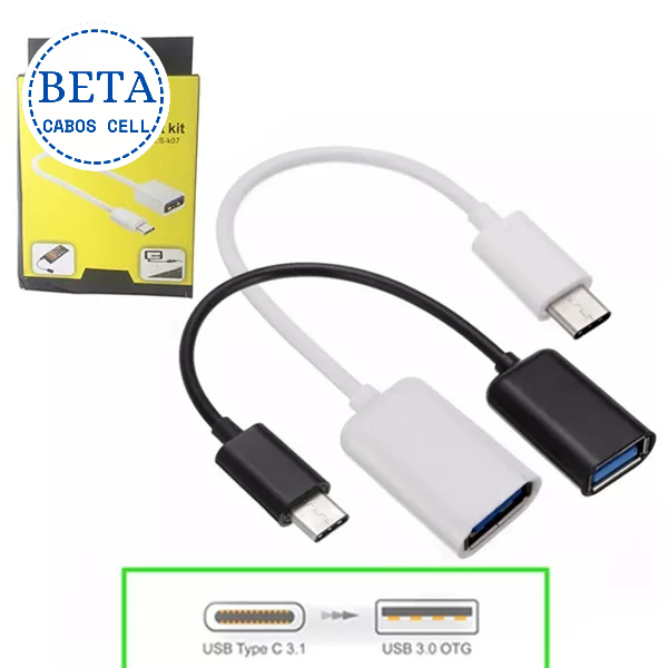 Cabo Adaptador OTG Type C Tipo C USB Femea Passar Fotos Vídeos e outros Arquivos para o seu Celular.