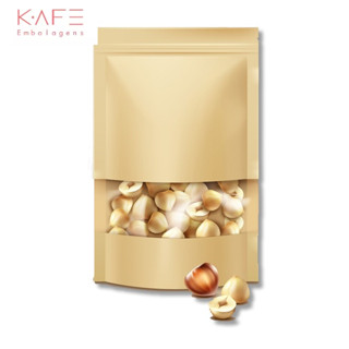 Saco de Papel com Visor Stand Up Pouch Zip 10x15cm Kraft Fosco - 50 unidades - Kafe Embalagens em Oferta na Shopee