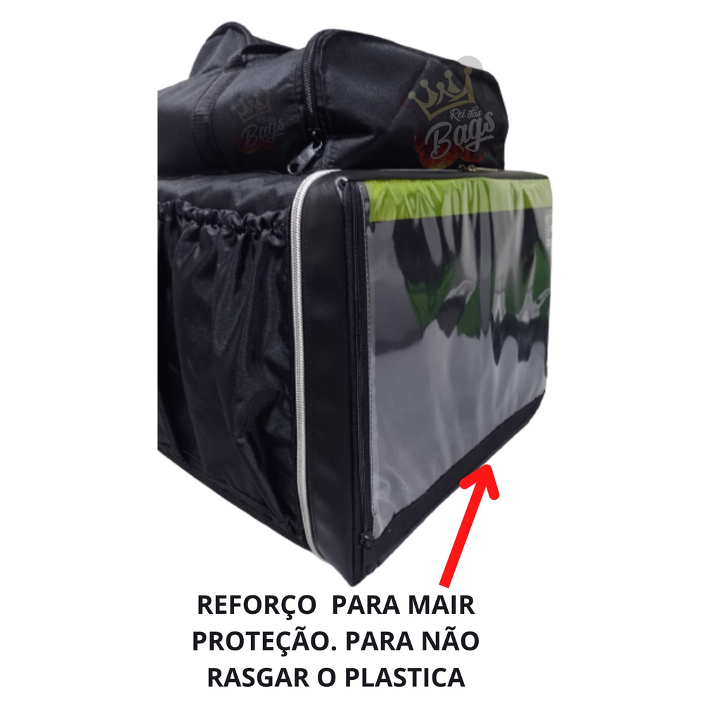 Bag Mochila Termica Material EXTRA  REFORÇADO  motoboy entregador 8 Pizza  45 l com Isopor LAMINADO