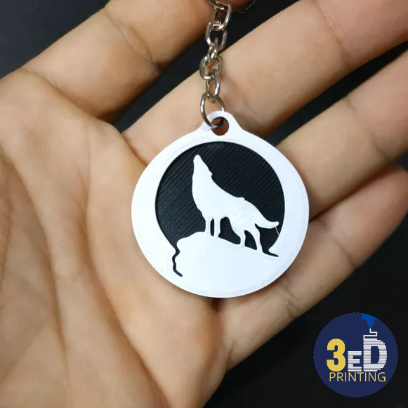 Chaveiro Lobo Luar Montanha- Kit 90 unidades - Impressão 3D