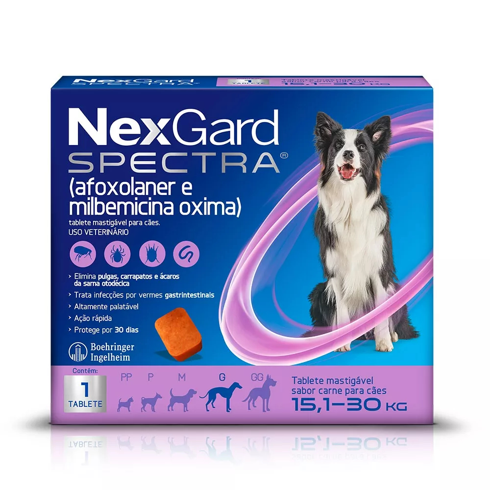 NexGard Spectra Antipulgas e Carrapatos Para Cães de 15,1 a 30kg - Pets