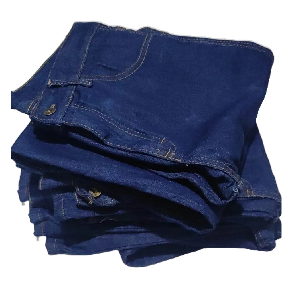 Kit 3 Calças Jeans Masculinas Básicas Azul para Trabalho Barata 100% algodão em Oferta na Shopee