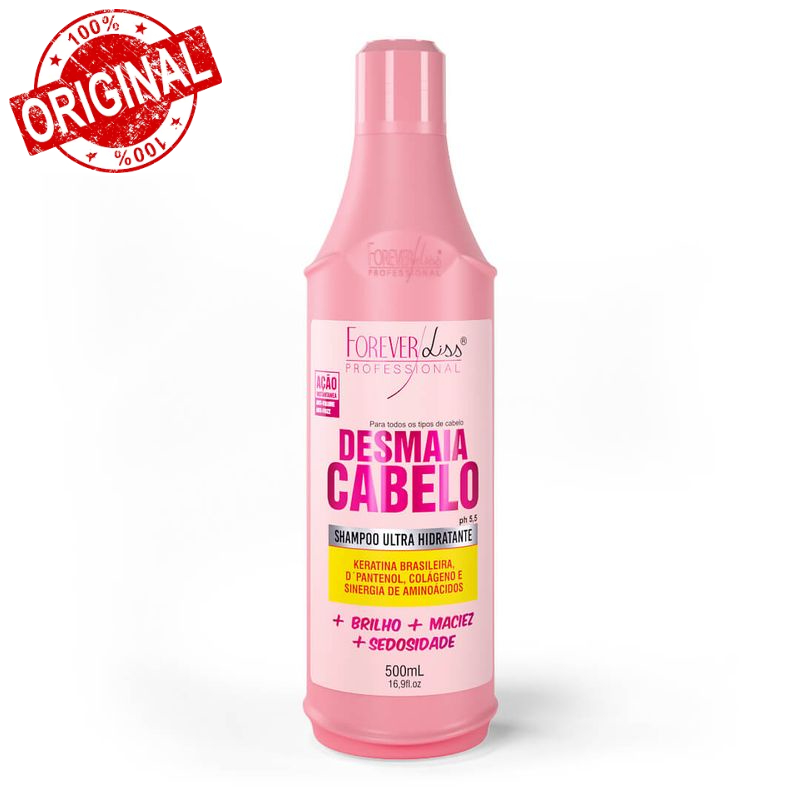 Shampoo Desmaia Cabelo Forever Liss 500ml Ultra Hidratante Redução Volume e Frizz