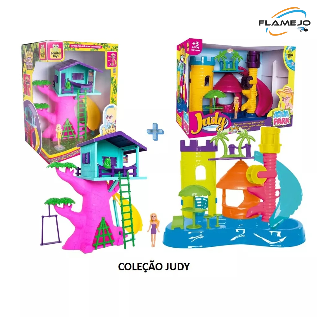 Parque aquático da Judy + Casa na Arvore da Judy com boneca e acessorios Samba Toys em Oferta na Shopee