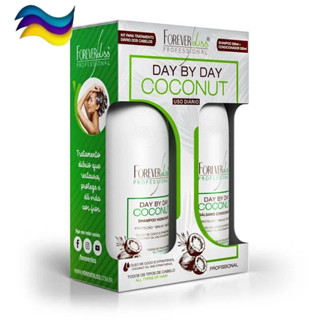 Kit Shampoo e Bálsamo Day By Day Coconut Forever Liss - 2x300ml Hidratação e Nutrição Óleo de Coco