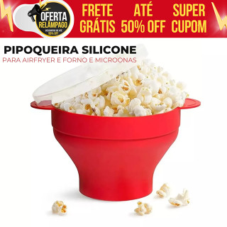 Pipoqueira De Silicone Dobrável Para Micro-ondas Com Tampa Balde Pipoca em Oferta na Shopee