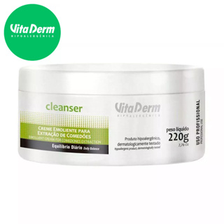 Creme Emoliente para Extração de Comedões Cleanser 220gr Vita Derm em Oferta na Shopee