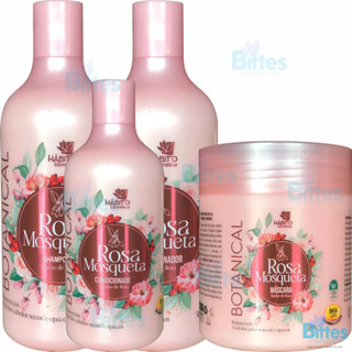 KIT CAPILAR ROSA MOSQUETA HÁBITO COSMÉTICOS REGENERAÇÃO DOS FIOS