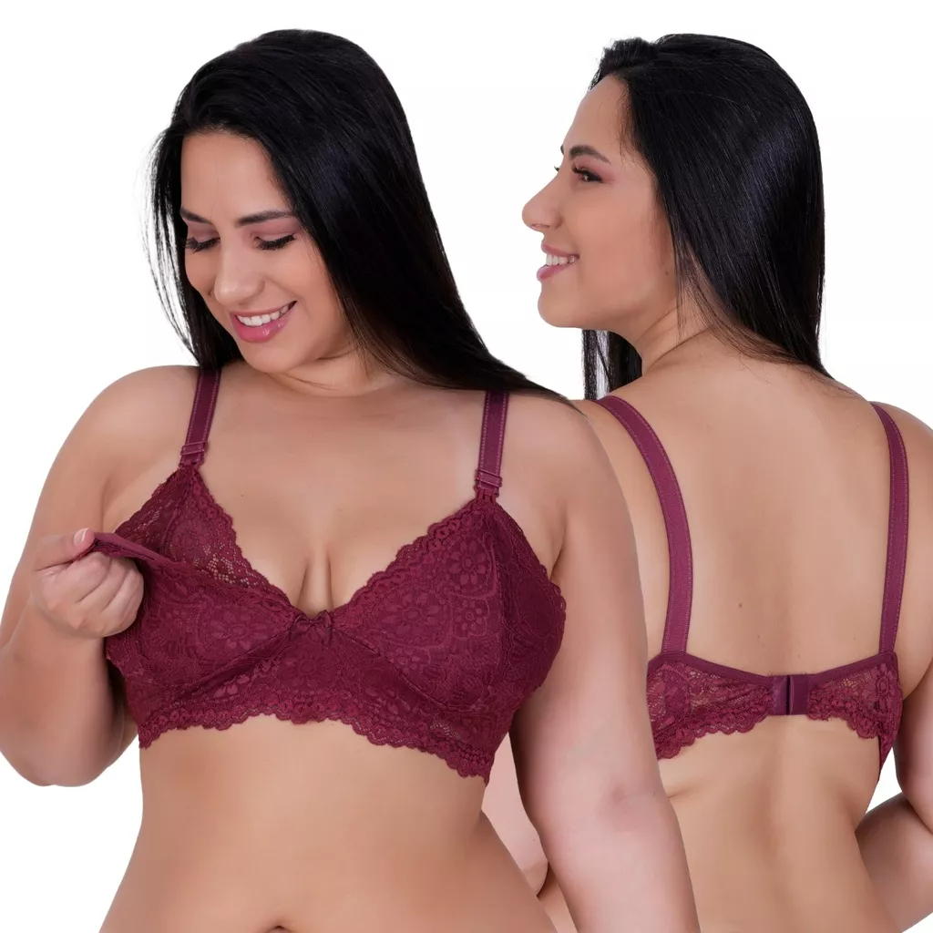 Sutiã Amamentação Plus Size Reforçado Renda Gestante Top Maternidade