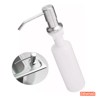 Dispenser Detergente/Dosador Inox Cozinha Pia Porta Sabonete Liquido Embutir 330 ML - Demima