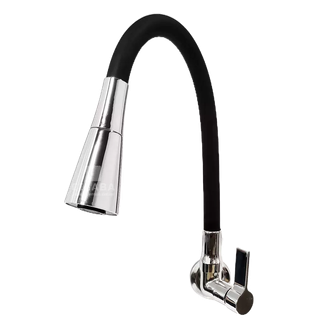 torneira parede gourmet preta Cone 1/4 volta c70 bico cromo