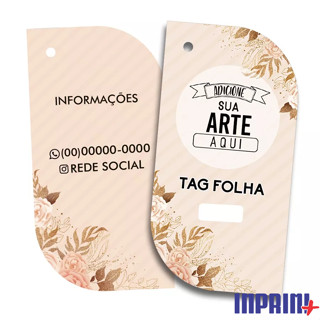 TAG ROUPA PERSONALIZADO - 4,4x8,5cm em Couché Brilho 250g- Frente/Verso em Oferta na Shopee