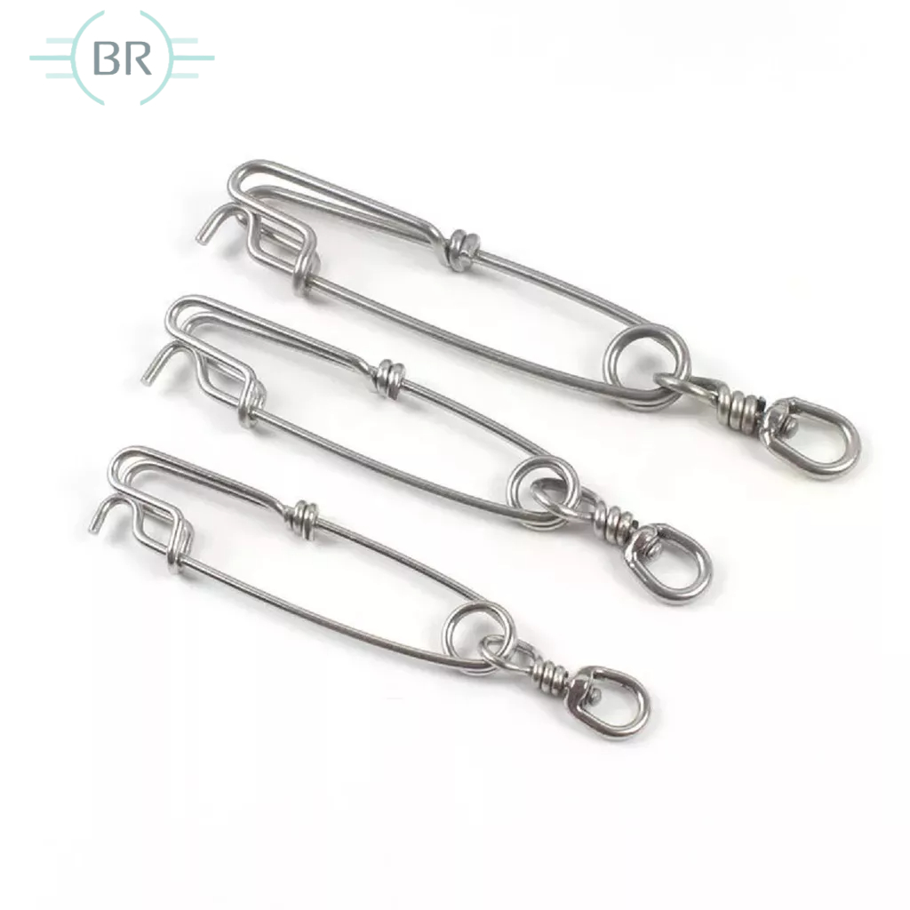 Kit 50 Snap Aço Inox Com Engate Rápido Para Pesca em V ou U Espinhel Com Distorcedor Long Line Profissional