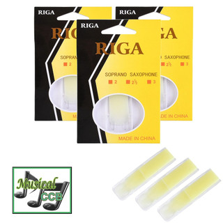 Kit 3 Palhetas Acrílicas Sax Soprano Riga Nº 1.5 / 2.0 / 2.5