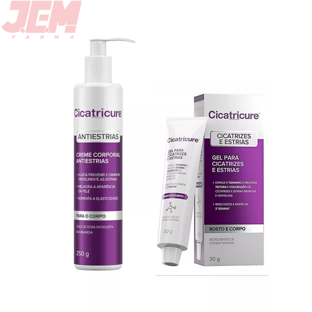 Kit Cicatricure Antiestrias Creme 250g + Cicatricure Gel 30g em Oferta na Shopee