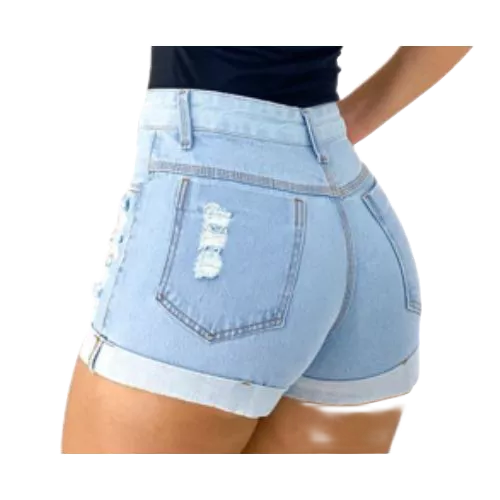 Short Jeans Feminino bermuda destroyed  Hot Pants Destroeyd Tendência Premium