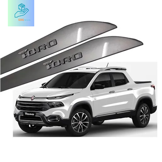 Friso Lateral ponta Facão do FIAT TORO com a Grafia CROMADA - Ano de Aplicação (Todos os modelos) - Todas as Cores.