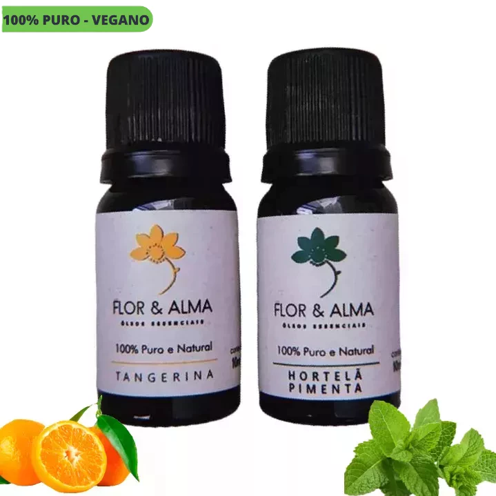 Combo Especial 2 Óleos Essenciais 10 ml Hortela Pimenta e Tangerina